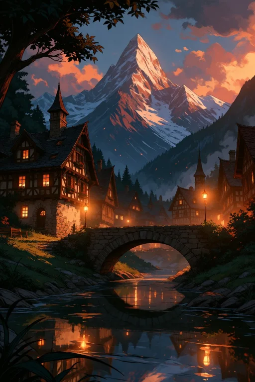 Ta86inkriot, Thin Black Outlines, A Picturesque European Alp...