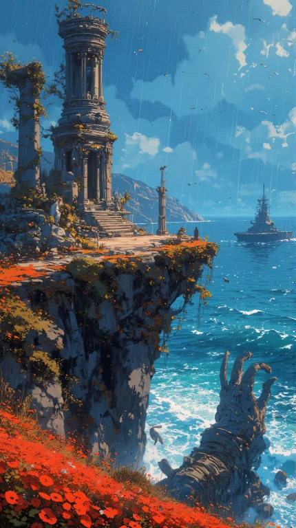 Renaissance Style Anime Artwork A A Dramatic Zenith View Loo...