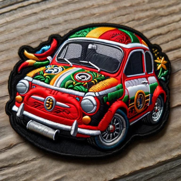An Italian Flag Partch. A Red Abarth 695 Isdepicted In The E...