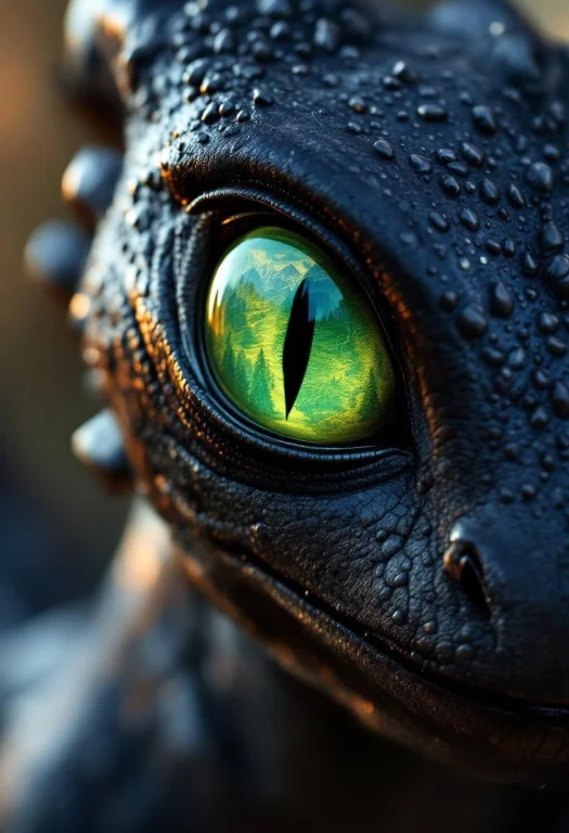 A Hyper-realistic Close-up Portrait Of Toothless The Night F...