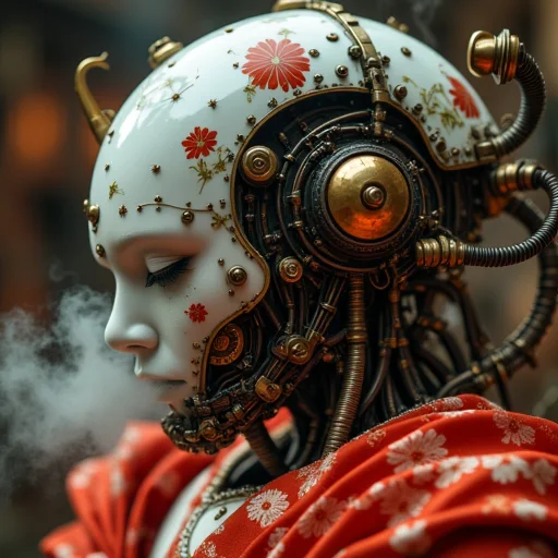 Cpstyle01, A Close-up Of A Japanese-inspired Robot, Composed...