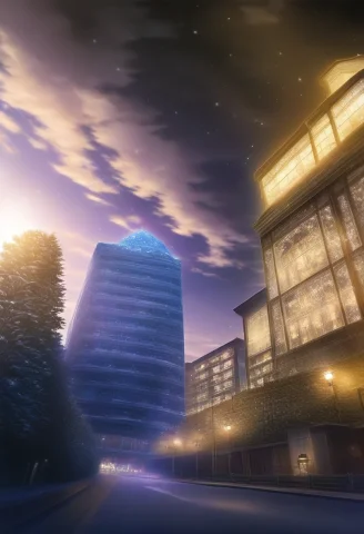 A Snowfall Settling Over A Silent Town Square, Low Angle Sho... — Stable Diffusion AI Prompt: a snowfall settling over a silent town square, low angle shot, official art