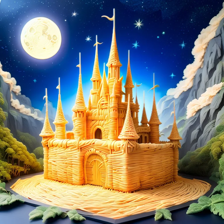 Made Of, Straw, Giant Fantasy Castle, Mountians And Forest I...