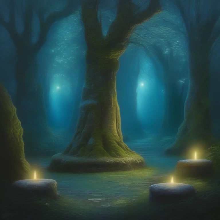 A Druids Grove Ringed By Standing Stones, Alla Prima, Biolum...