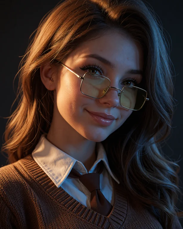 Cgi Render, Film Grade,upper Body Moody Portrait, Of A Beaut...