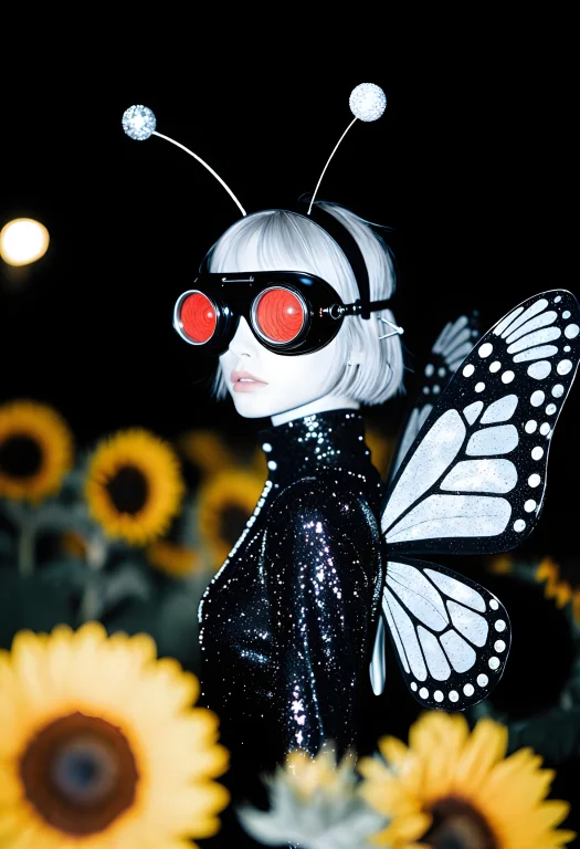 Beautiful Woman With The Broad Angelic Butterfly Wings Organ...