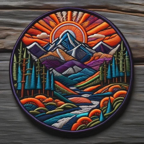 Ral-embroideredpatch, Masterpiece, Best Quality, Majestic Mo... — SDXL AI Prompt: ral-embroideredpatch, masterpiece, best quality, majestic mountain landscape ben...