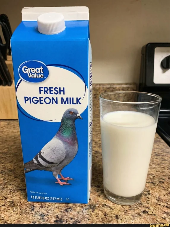 Photo Of A Walmart Brand Carton Of Fresh Pigeon Milk And A F...