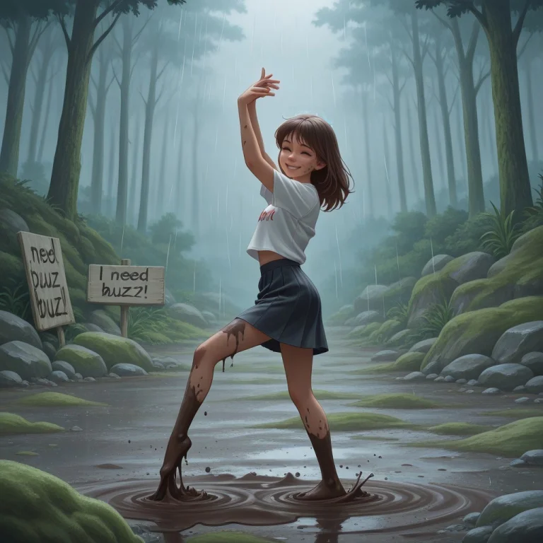 Gymnast,dancing For Buzz,tshirt,skirt,rain,forest,dancing,mu...