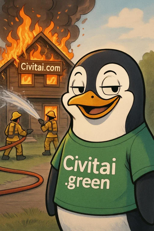 Generate Me A Funny Cute Comic Image. It Depicts A Penguin W...