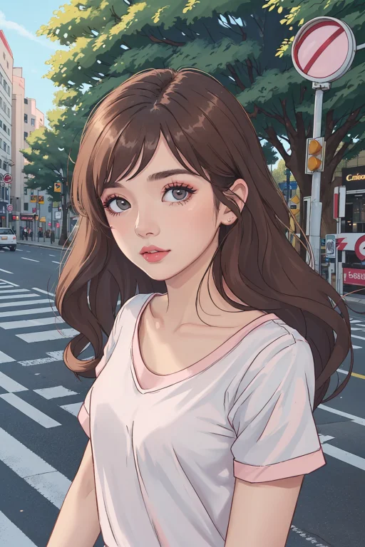 Masterpiece, Best Quality,1girl,long Curly Brown Hair,lookin...