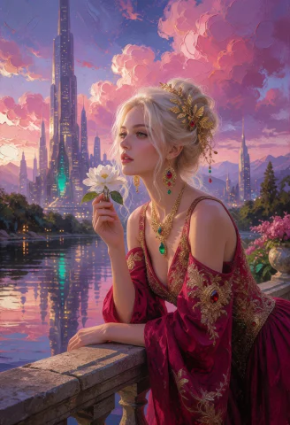 Vibrant Painterly Fantasy Concept Art Style, Thick Impasto B... — Stable Diffusion AI Prompt: Vibrant painterly fantasy concept art style, thick impasto brushwork blended wit...