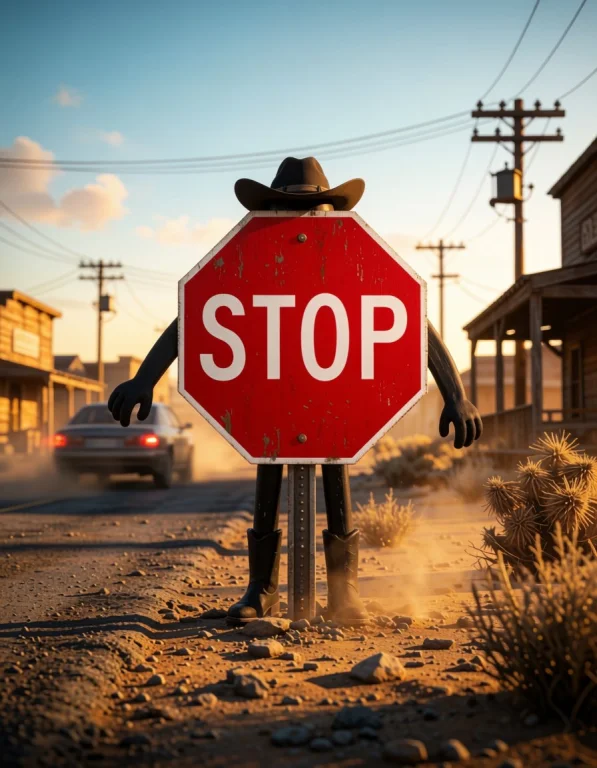 A Classic Red Octagonal Stop Sign Becomes A Living Roadside...