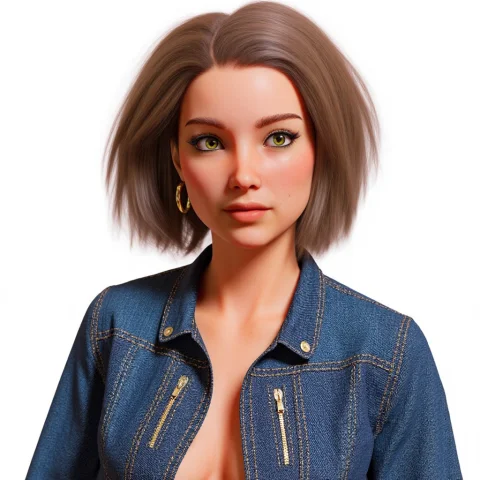1girl, Short-medium Hair, Green Eyes, , Denim Jacket, — FLUX AI Prompt: 1girl, short-medium hair, green eyes, , denim jacket,