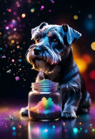 Galaxy Environment, Capturing A Whimsical, A Miniature Schna... — SDXL AI Prompt: galaxy environment, Capturing A whimsical, a Miniature Schnauzer, winter spring...