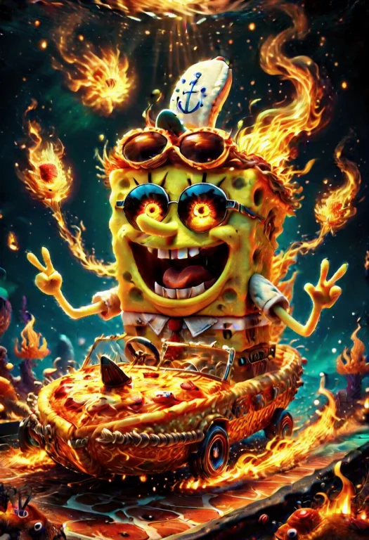 Detailed 3d, Spongebob, Clearly Formed By, Or Decorated With...