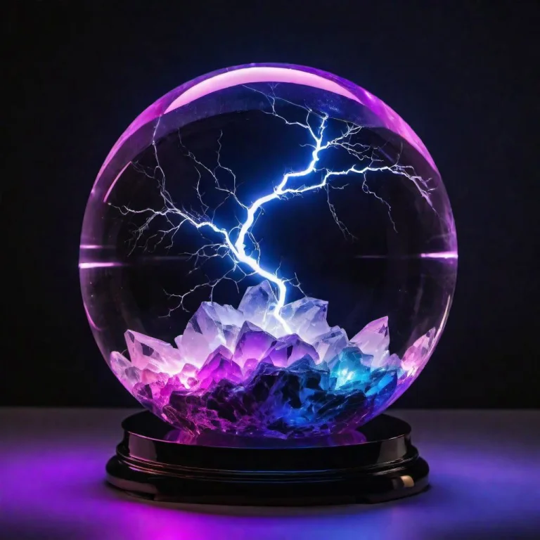 A Beautiful Translucent Pale Orb Containing Lightning, Cryst...