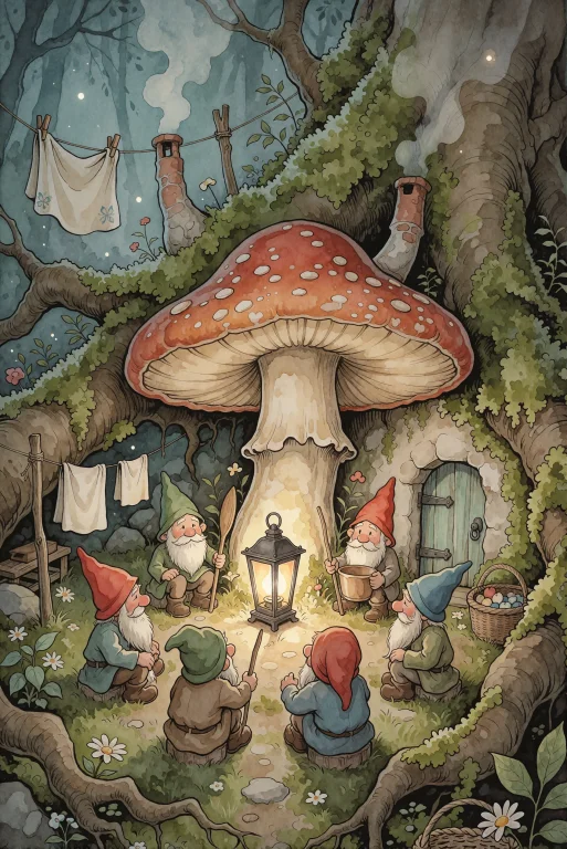 Apieckstyle, An Enchanted Woodland Clearing Where Small Gnom...