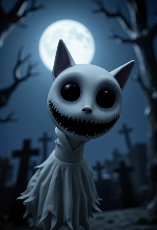 Loratimburtonstylefx-0000011 Tburtonstyle, A Ghostly Cat Wit...