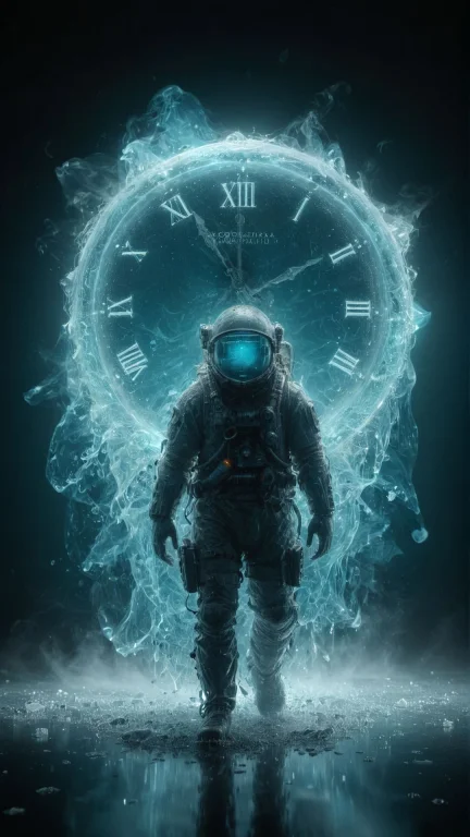 Time Traveler, Arriving In A Bioluminescent Past Era. Glow P...