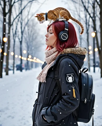 Photorealism, 8k, Hdr, Realism, Realistic, Winter, Snow, Gir... — Stable Diffusion AI Prompt: photorealism, 8k, hdr, realism, realistic, winter, snow, girl standing sideways,...