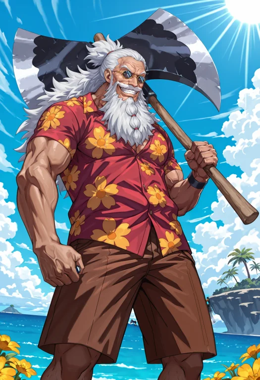 1boy, Manly Male, Male Focus Opoldscoppergaban, White Hair,...