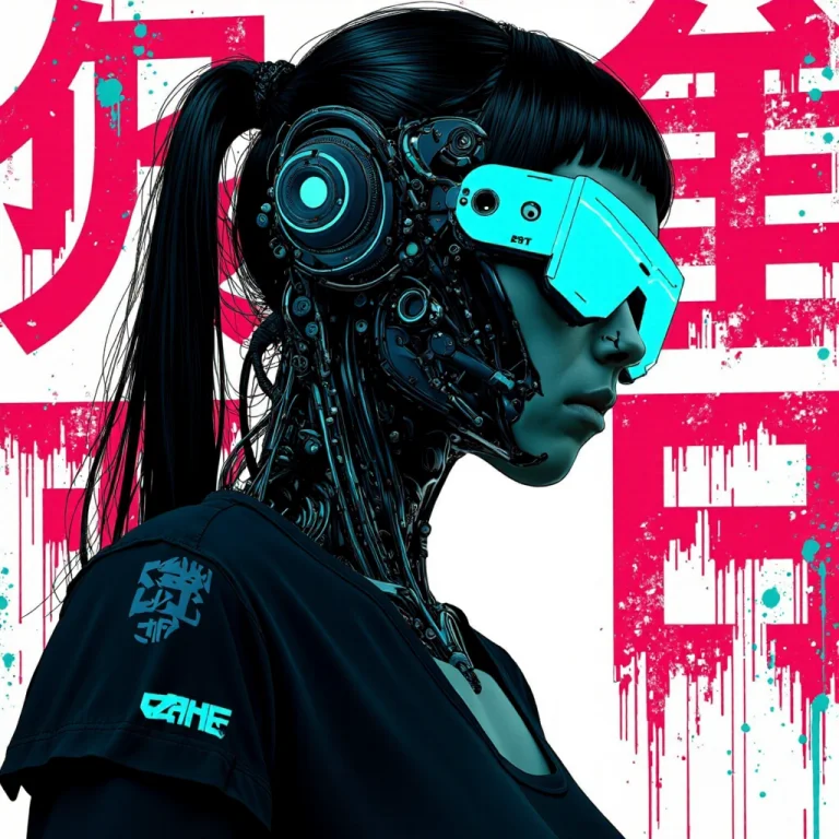 Cyberpunk, Anime, Cyber Punk Cyborg Hacker Woman Portrait, H...