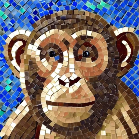 Monkey Mosaic Art — Stable Diffusion AI Prompt: monkey Mosaic Art