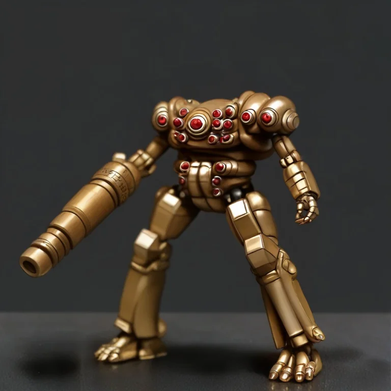 Figure,standing,robot,arm Cannon,