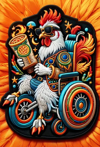 Ral-embroideredpatch, A Highly Detailed Embroidered Patch Of... — SDXL AI Prompt: ral-embroideredpatch, A highly detailed embroidered patch of a cool rooster wear...