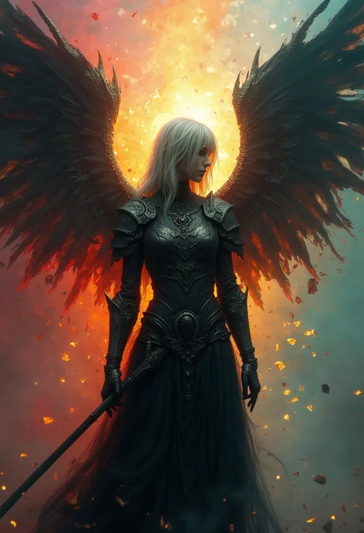 Thr Focus Is On A Female Silver Haired Demon Hunter Whose Ar...