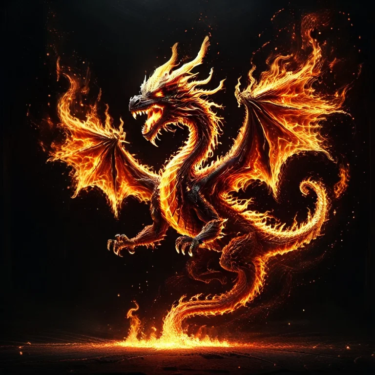 Madefromfire,flowing Flames,glowing Embers,dark Background,...