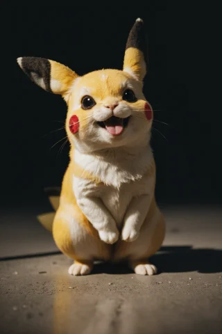 Photography, Full Body Break Of Real Life Pikachu Break Port... — Stable Diffusion AI Prompt: Photography, full body BREAK of real life pikachu BREAK portrait, symmetrical, h...