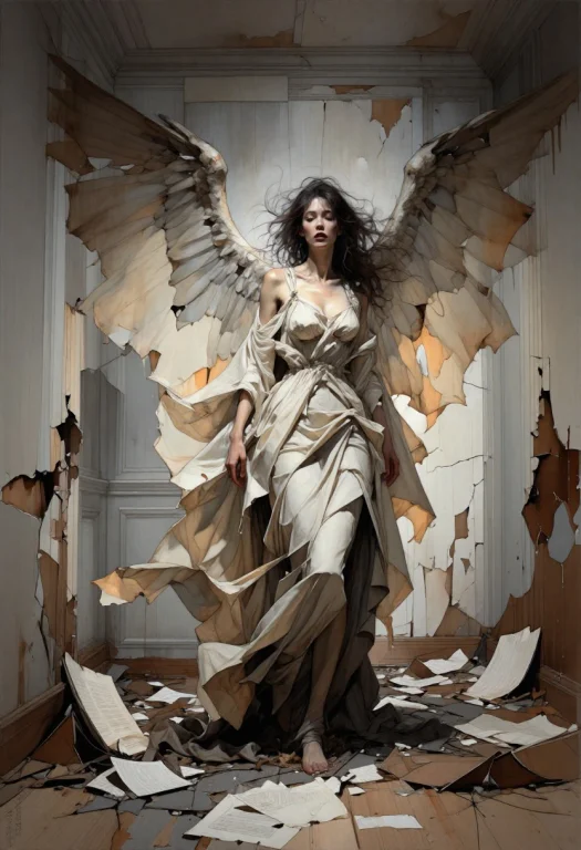 A Dramatic Dark-fantasy Figure Emerges Amid The Shattered Re...