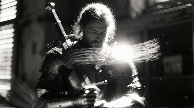 A Heavily Blurred, High-contrast Black-and-white Photograph...
