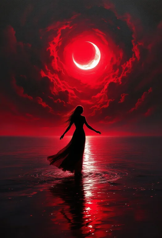 A Captivating, Dramatic Scene In A Painting That Exudes Myst...