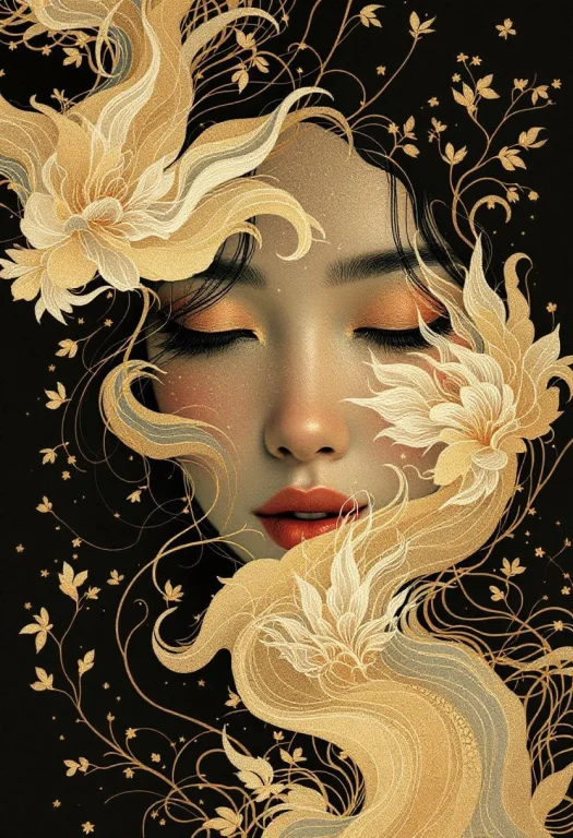 Contrast , Beauty , Minincal Starts, Chinese Face, Flow Pape...
