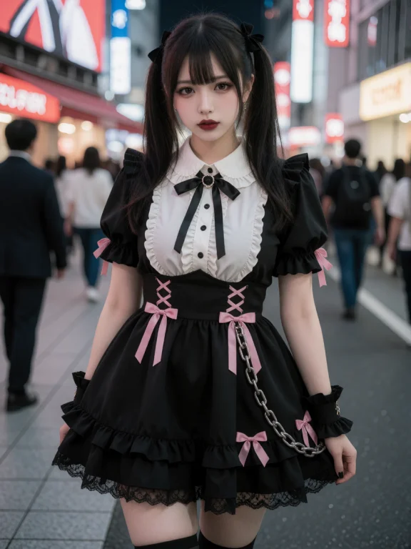 Cinematic, Ultra-realistic Photo, A Jirai-kei Idol Wearing A...