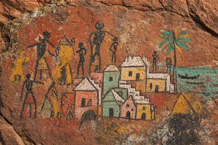 Khoisan Rock Art That Appears To Resemble A Village On Bermu...