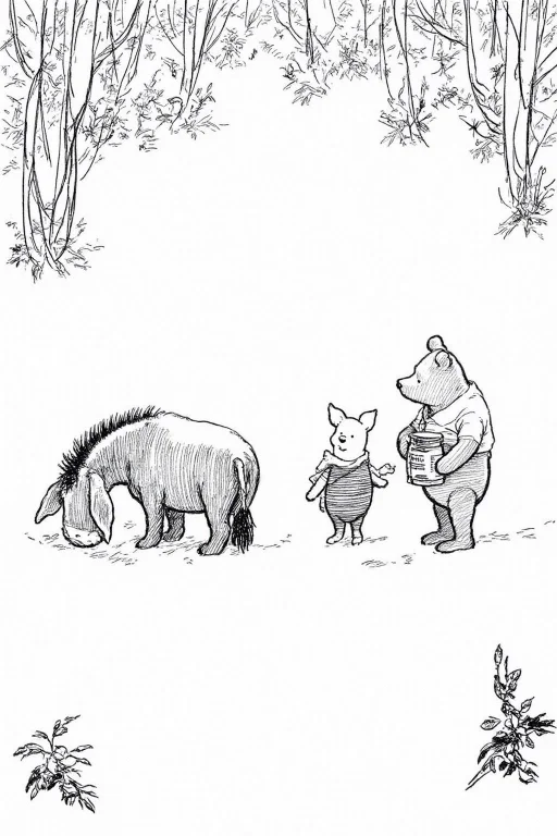 Ehshep1 Sketch. Three Anthropomorphic Animals In A Snowy For...