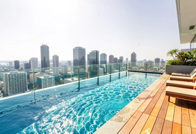 A Rooftop Infinity Pool Overlooking The Skyline, High Key Li...