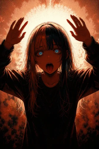 Haunted Girl Faceless Portrait — Stable Diffusion AI Prompt: masterpiece, best quality, exciplit, A faceless girl with long multicolored hair...
