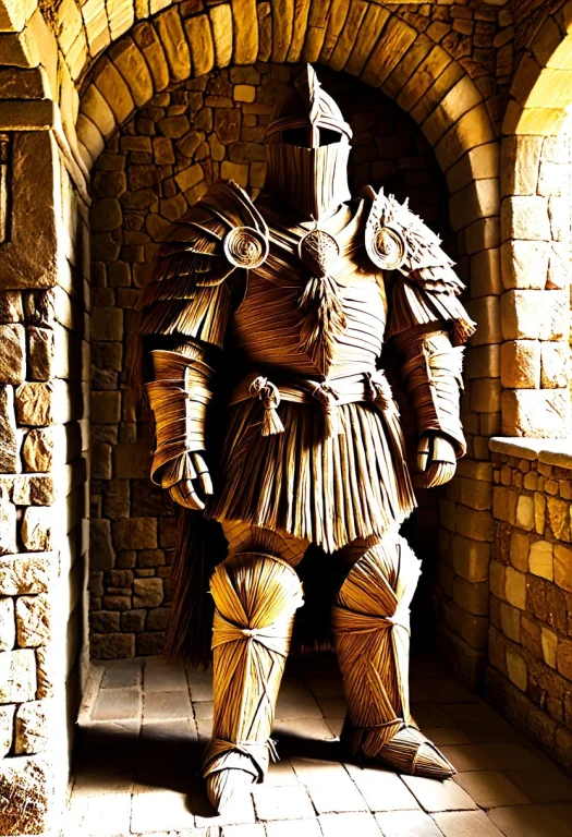 A Full Suit Of Knight Armor Constructed Completely Out Of Wo...