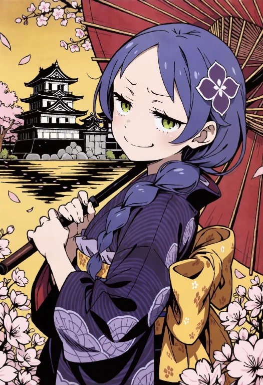 Pearlymeil, Meili Portroute Rezero, Green Eyes, Blue Hair, B...