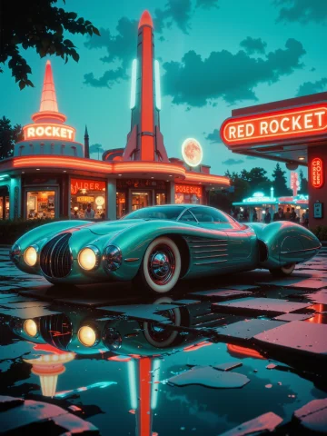 Professional Magazine Photo, Cinematic Composition, 8k, 4k,... — FLUX AI Prompt: professional magazine photo, cinematic composition, 8k, 4k, 1950s retro-futurism...