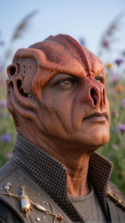 Tmrnml Alien Man, Close-up Portrait, Slightly Low Angle, Hea...