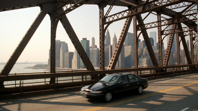 Crlintntns1999, A Black Sedan Glides Along The Roadway Of A...