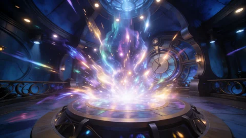 Mystrymn1999, A Radiant, Ethereal Energy Surge Erupts From A... — Stable Diffusion AI Prompt: mystrymn1999, A radiant, ethereal energy surge erupts from a central circular pl...