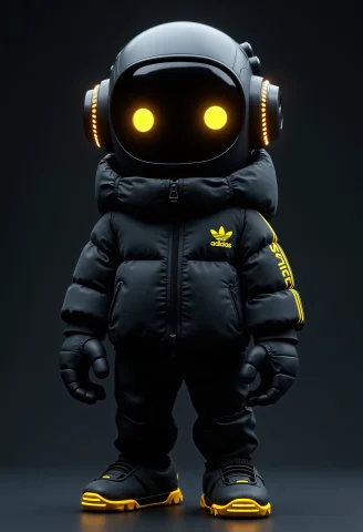 A Highly Detailed Cgi Rendering Of A Cute, Small Anthropomor... — Stable Diffusion AI Prompt: A highly detailed CGI rendering of a cute, small anthropomorphic, futuristic rob...