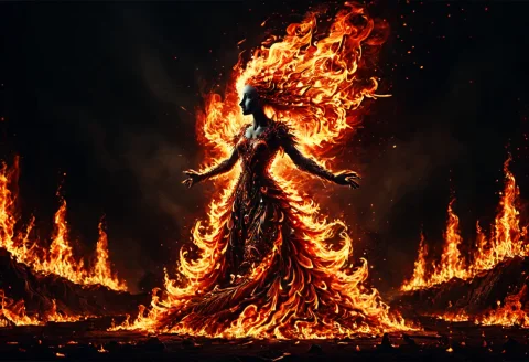 Flames Of Red They Escape The Fire The Battle Rages On, Viol... — SDXL AI Prompt: Flames of red they escape the fire The battle rages on, violation of minds, meme...